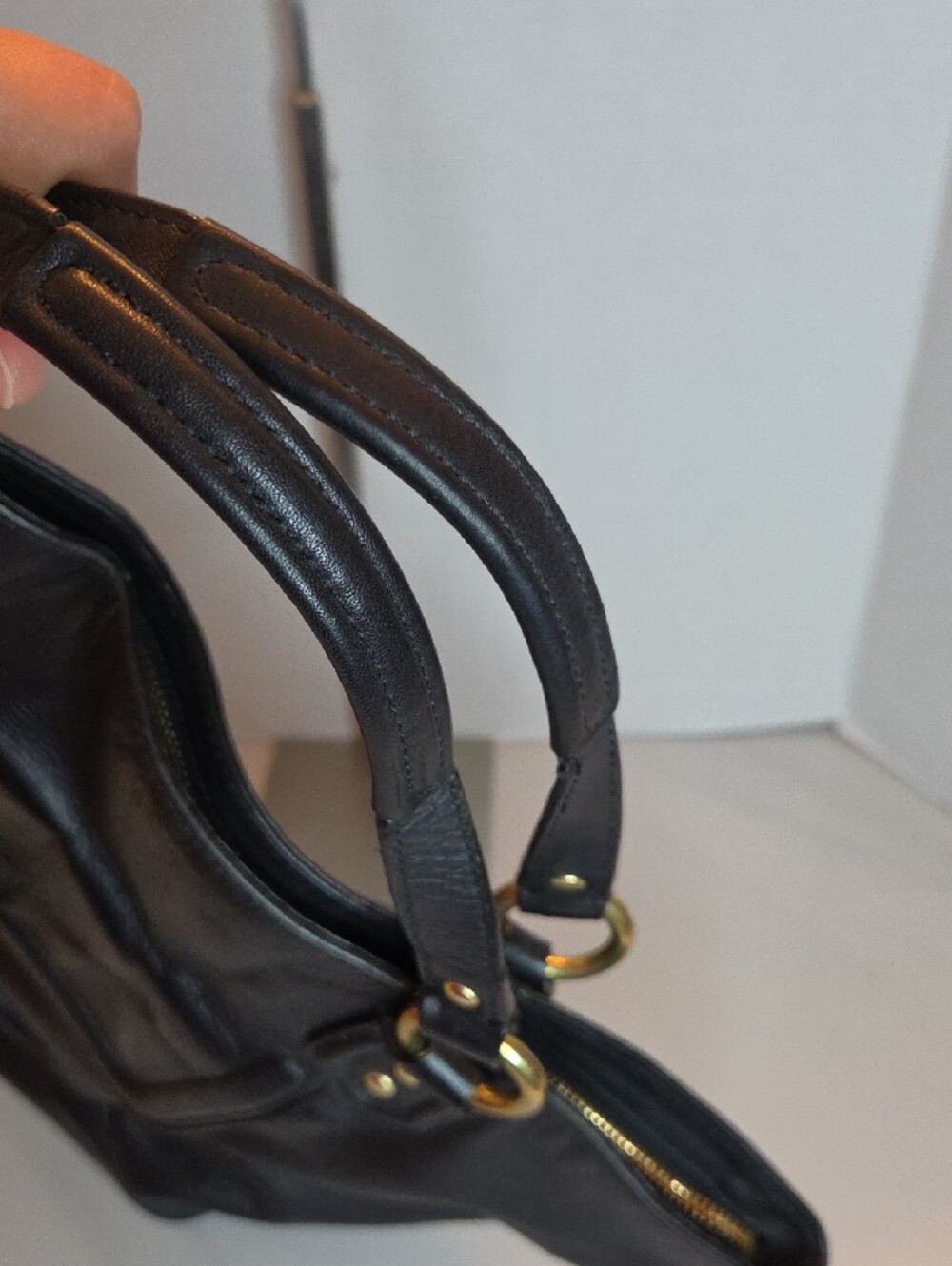 Coach Campbell Belle Carryall Shoulder Black Leather Bag - Style F24683 - Picture 4 of 12